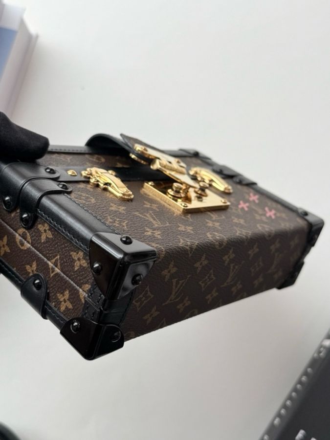 Louis Vuitton路易威登lv老花Petite Malle大盒子單肩斜挎包,長20cm-6