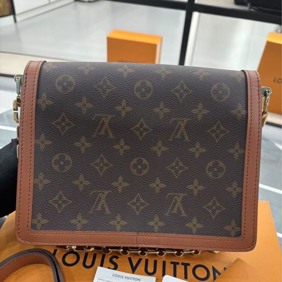 Louis Vuitton路易威登 达芙妮中号 焦糖老花拼色中号单肩包 芯片款-1
