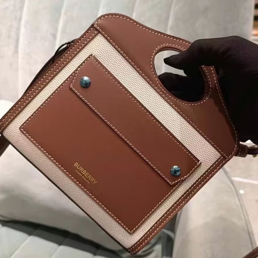 Burberry 迷你帆布拼皮革 Pocket-1