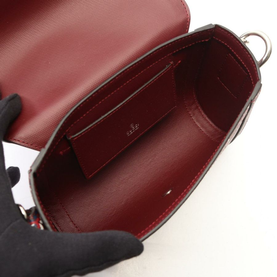 GUCCI GG Shadow 斜背包 802029 PVC塗層帆布 波爾多紅 二手-2