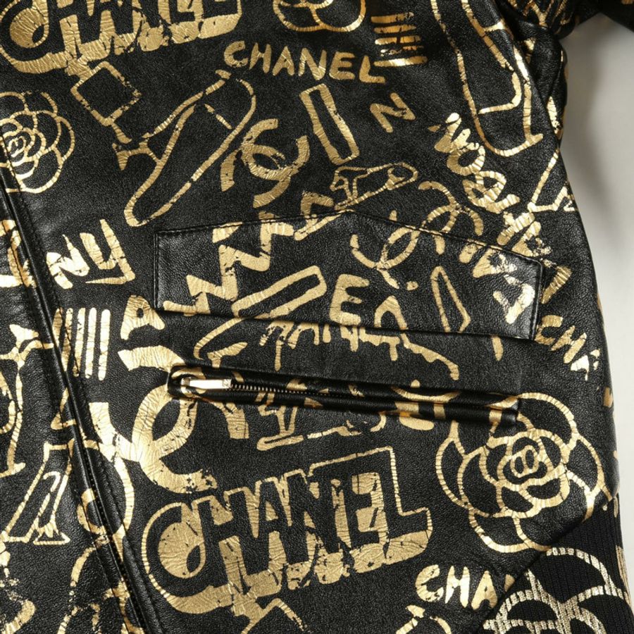 香奈兒 (CHANEL) 36號外套 P61925C00378 黑色金色皮革二手女款-8
