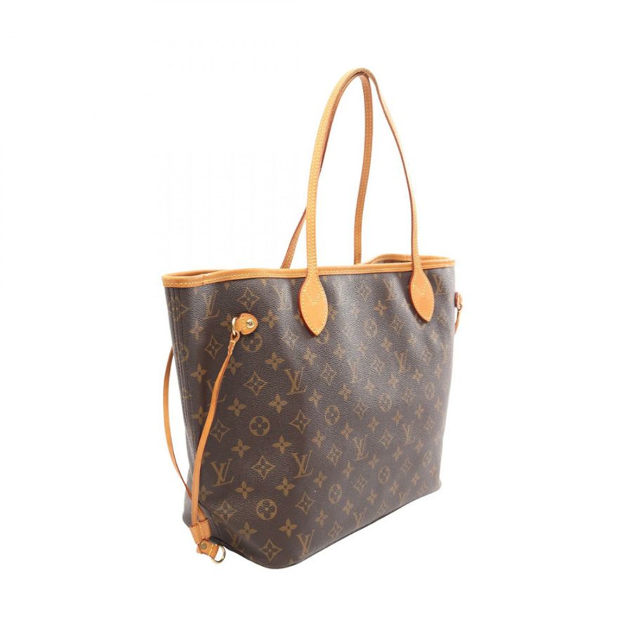 路易威登 Neverfull MM Monogram 手提包 M40156 PVC 塗層帆布皮革棕色二手女士-1