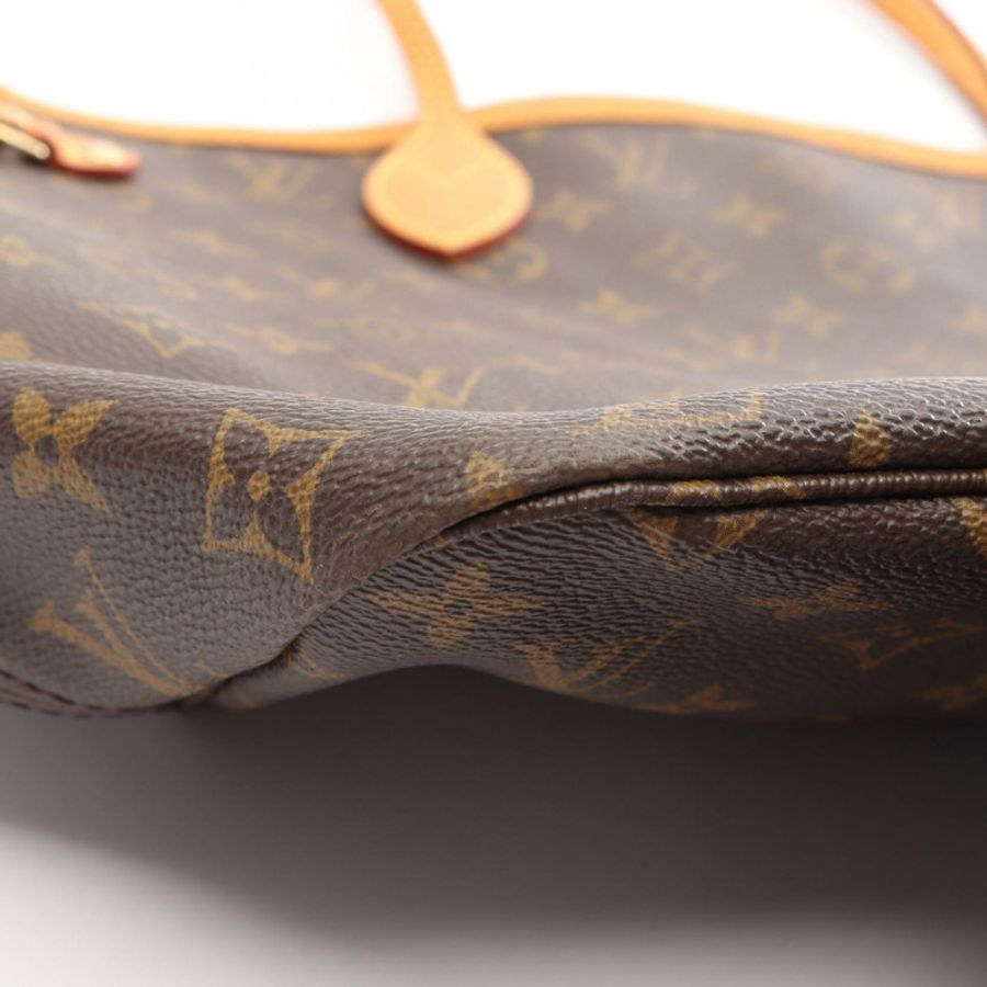 路易威登 Neverfull MM Monogram 手提包 M40156 PVC 塗層帆布皮革棕色二手女士-14