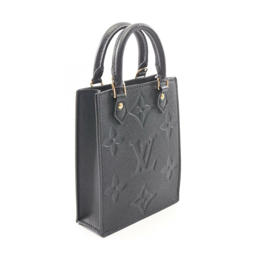 路易威登 Petite Sac Plat Monogram Empreinte 黑色 2WAY 手提包 M81417 黑色皮革二手女士-1