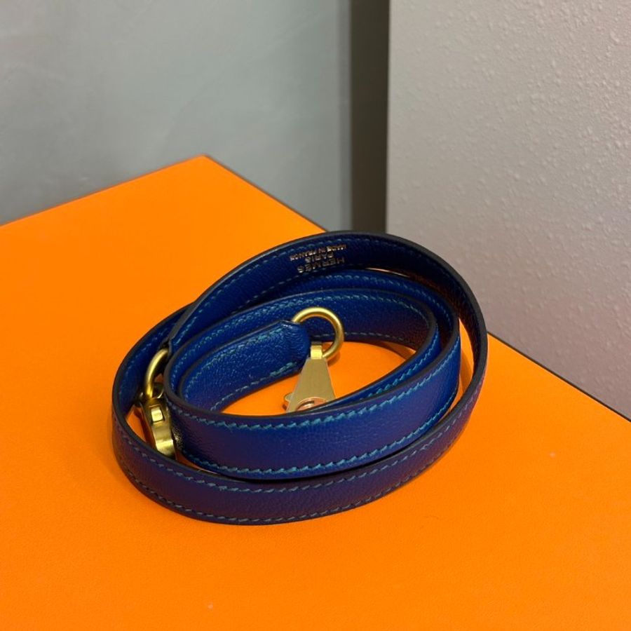 HERMES Kelly 28 - Bleu Paon/Bleu Electrique 孔雀藍拚電光藍金 A-9