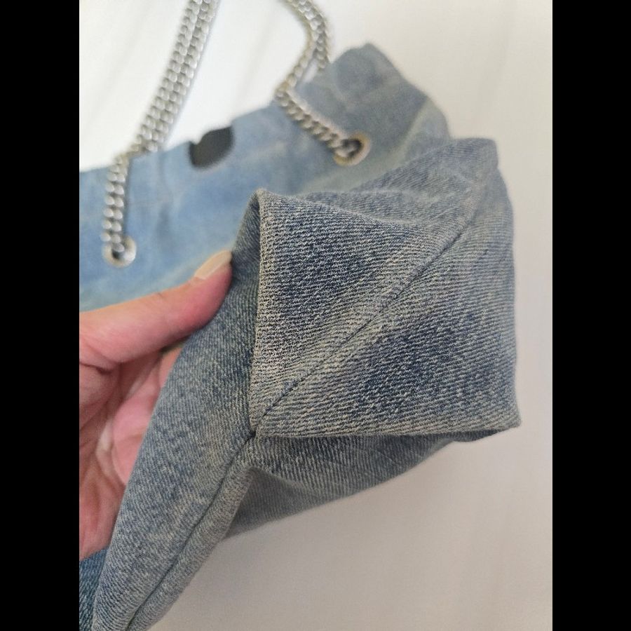Balenciaga crush tote small denim bag-3