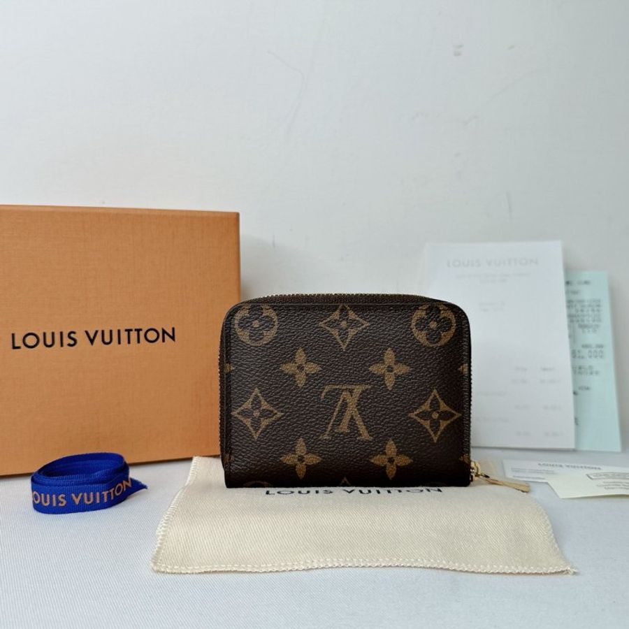 LV 老花ㄇ字拉鍊零錢包-1