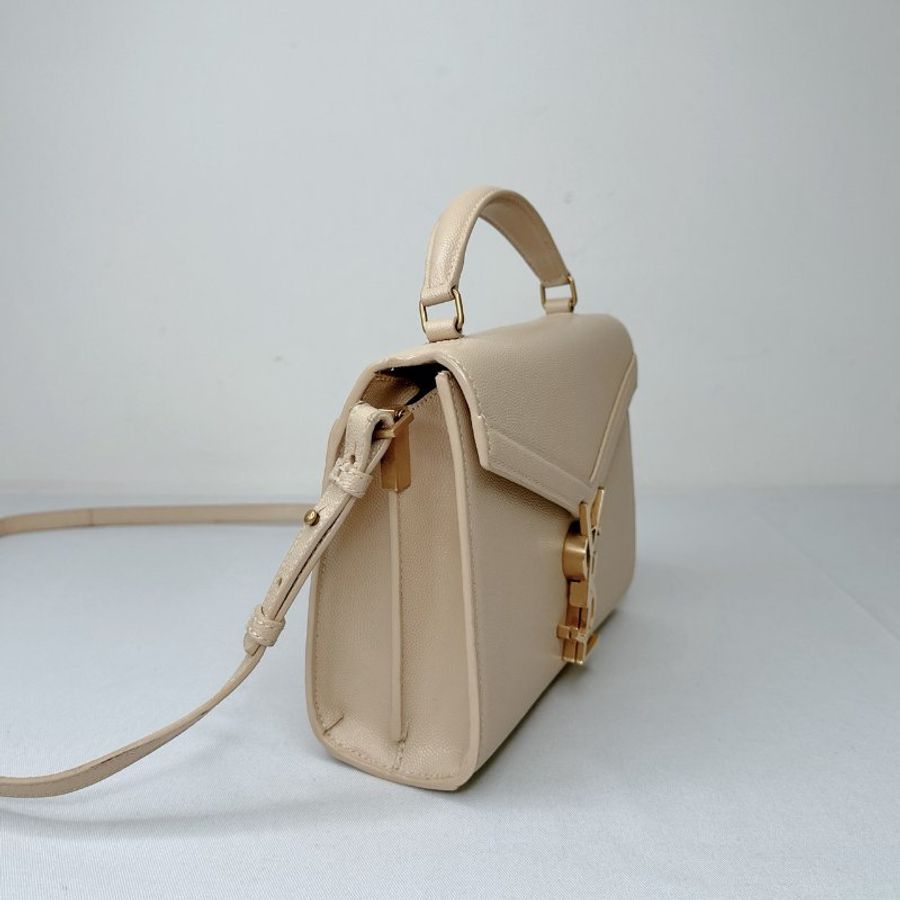 YSL Cassandra奶茶色手提斜背包-3