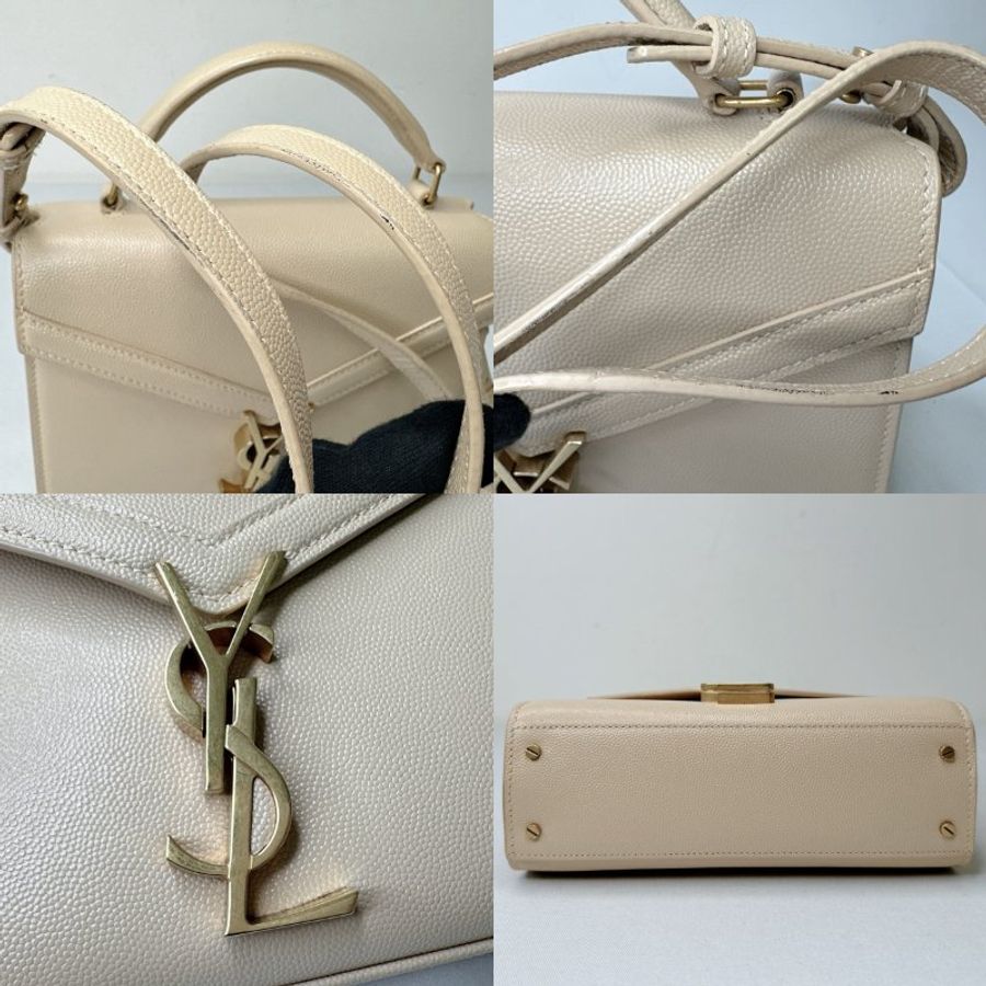 YSL Cassandra奶茶色手提斜背包-9