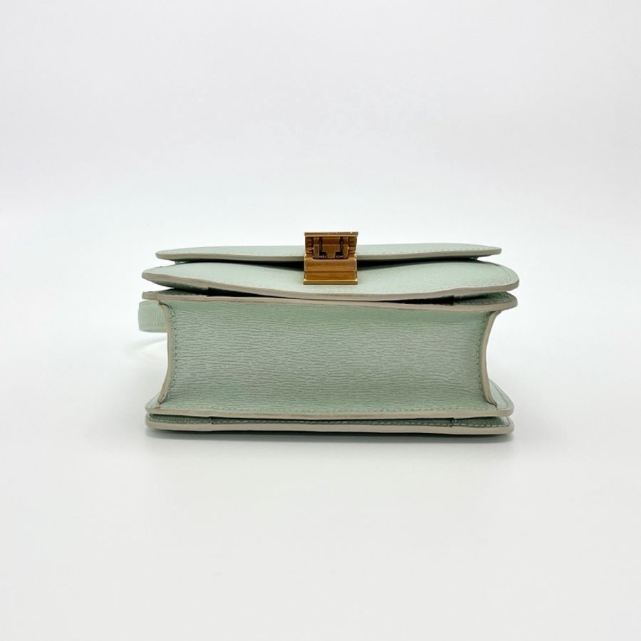 💚 威選精品|CELINE Mini Box 綠色金扣 豆腐包 💚-1