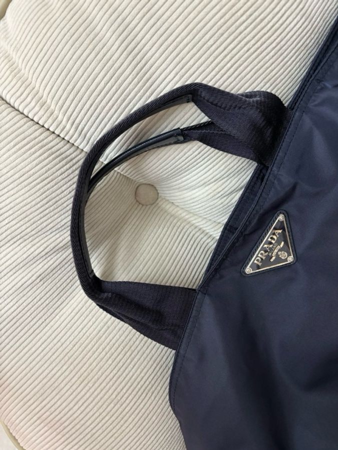 Prada普拉達 深藍色手提旅行包 公事包 輕便好用 底長45cm-6