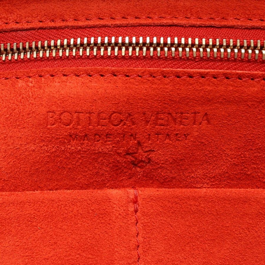 BOTTEGA VENETA Arco Maxi Intrecciato 手提包 598244 絨面革紅色二手女式-3