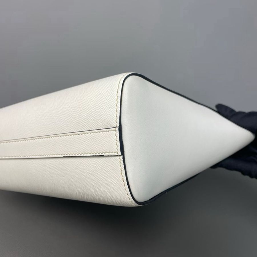 🤍 威選精品|PRADA 白色 Saffiano 十字紋 手提肩背包 🤍-8