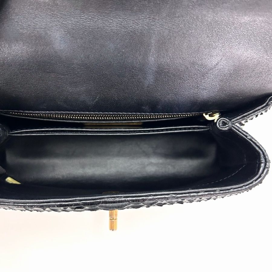🖤 威選精品|CHANEL Coco Handle 黑金蛇皮 小號 手提肩背斜背包 🖤-10