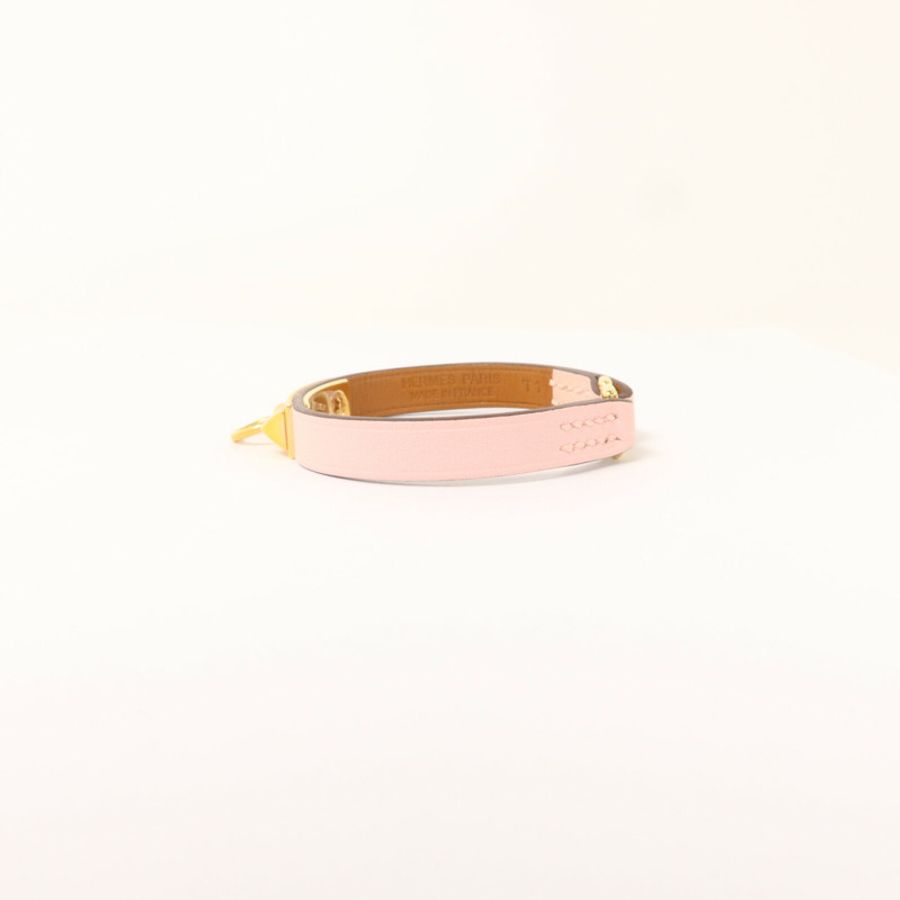 HERMES Swift皮革Rivale Mini手鐲Mauve Sylvestre-4