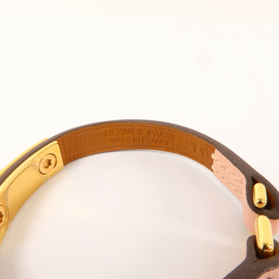 HERMES Swift皮革Rivale Mini手鐲Mauve Sylvestre-5