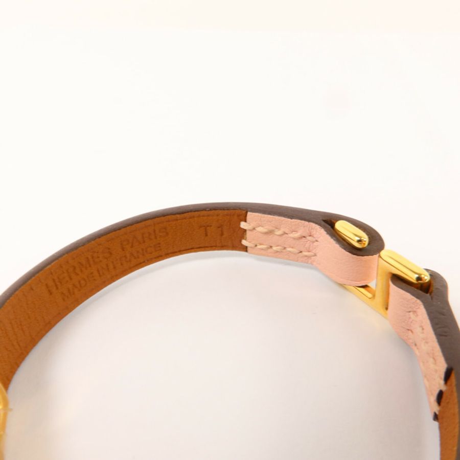 HERMES Swift皮革Rivale Mini手鐲Mauve Sylvestre-6