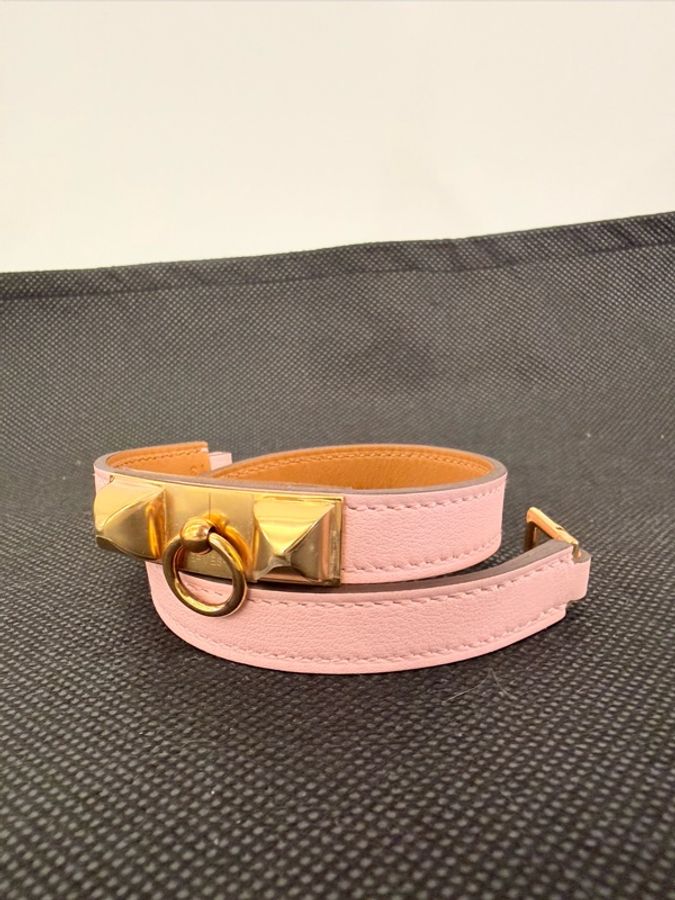 Hermes 櫻花粉Swift Rivale double 手環-1