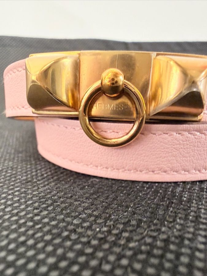 Hermes 櫻花粉Swift Rivale double 手環-3