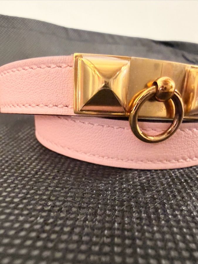 Hermes 櫻花粉Swift Rivale double 手環-6