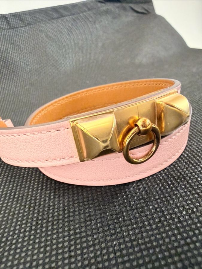 Hermes 櫻花粉Swift Rivale double 手環-7