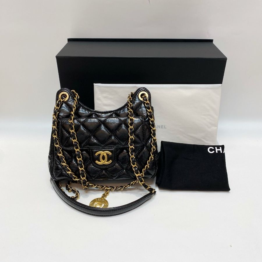 芯片款CHANEL香奈儿天猫精灵黑金金币菱格纹油蜡皮小号可斜挎肩带嬉皮流浪包17*19*6-0