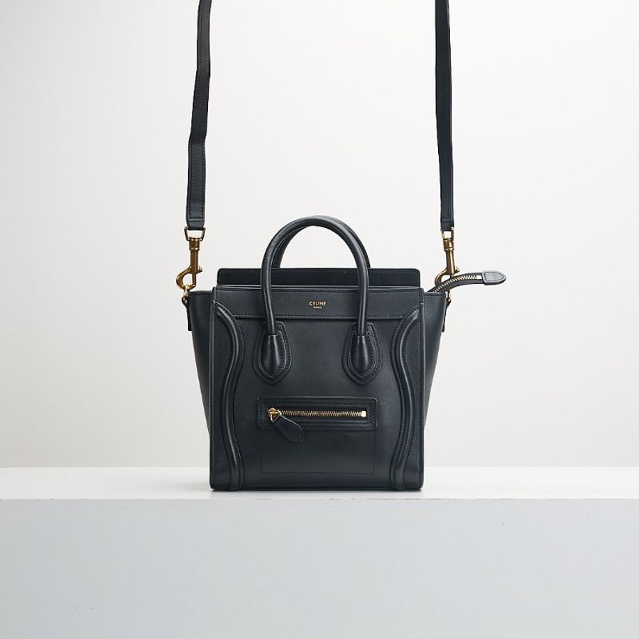 二手Celine Nano Luggage笑臉包/黑色-0