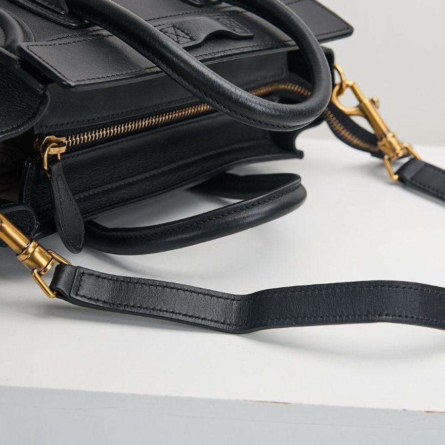 二手Celine Nano Luggage笑臉包/黑色-12