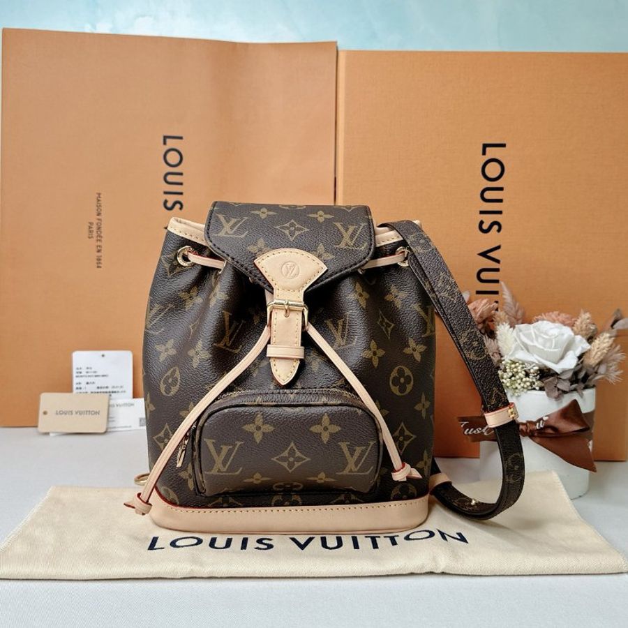 LV Montsouris迷你老花後背包-0