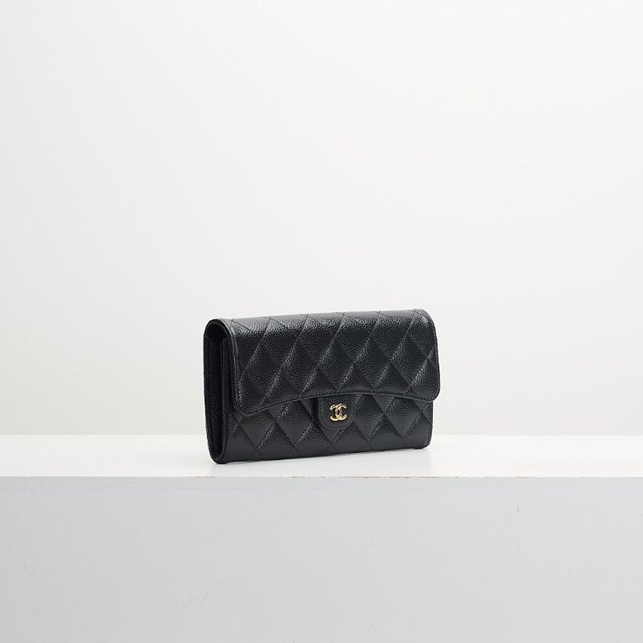 Chanel cf長夾/黑金牛-1