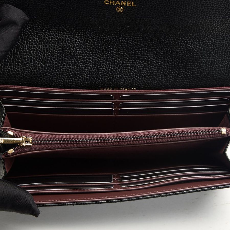 Chanel cf長夾/黑金牛-17