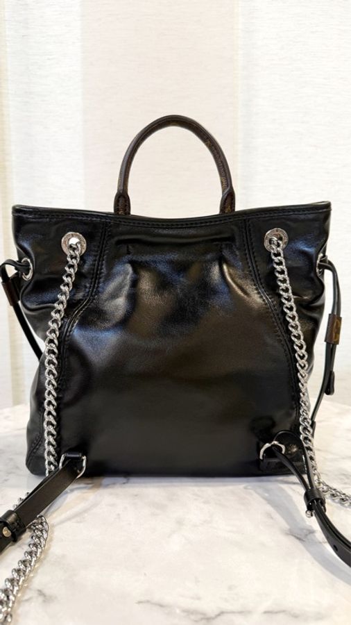 LV 黑牛皮銀釦Off Duty Backpack手提後背包M25522-3