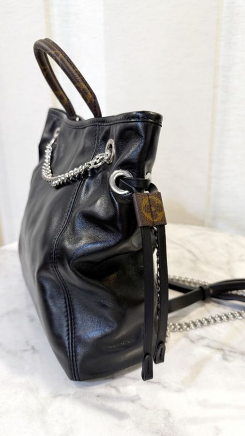 LV 黑牛皮銀釦Off Duty Backpack手提後背包M25522-7