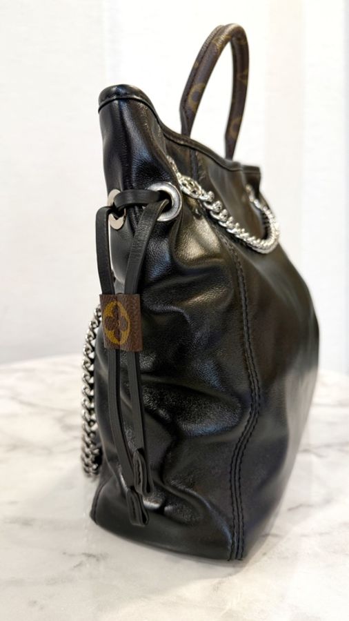 LV 黑牛皮銀釦Off Duty Backpack手提後背包M25522-8