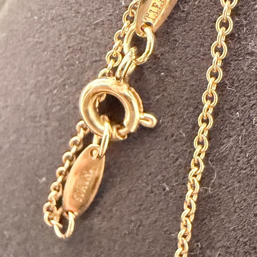 Tiffany &Co. 750玫瑰金5點鑽open heart 項鍊-20