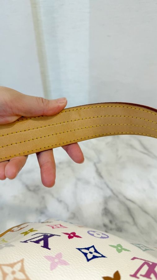 LV 白彩金釦翻蓋口袋手提肩背包M40053-11