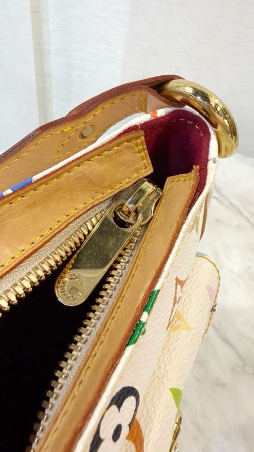 LV 白彩金釦翻蓋口袋手提肩背包M40053-18