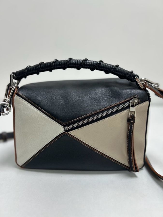 Loewe羅意威 Puzzle幾何包 小號,斑鳩灰拼黑色-2