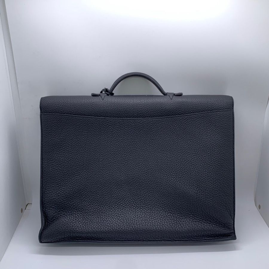 Hermes 愛馬仕 Sac à Dépêches 黑色手提公文包 框R Togo荔枝紋牛皮 鈀銀金屬鎖扣 尺寸約38*29cm經典款 皮質細膩 容量大 日常通勤 商務都很合適-1