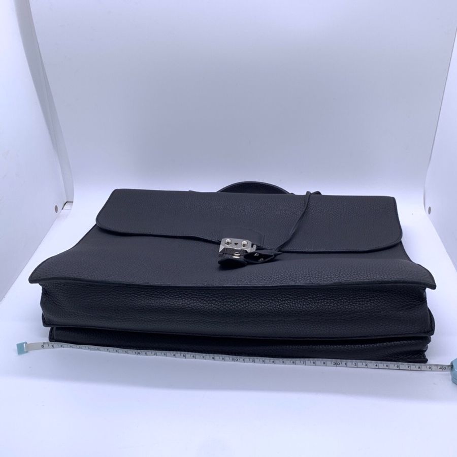 Hermes 愛馬仕 Sac à Dépêches 黑色手提公文包 框R Togo荔枝紋牛皮 鈀銀金屬鎖扣 尺寸約38*29cm經典款 皮質細膩 容量大 日常通勤 商務都很合適-2
