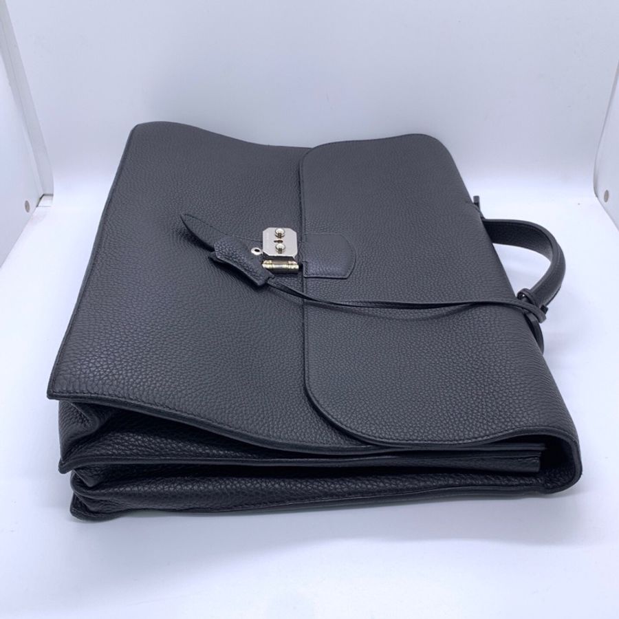 Hermes 愛馬仕 Sac à Dépêches 黑色手提公文包 框R Togo荔枝紋牛皮 鈀銀金屬鎖扣 尺寸約38*29cm經典款 皮質細膩 容量大 日常通勤 商務都很合適-7