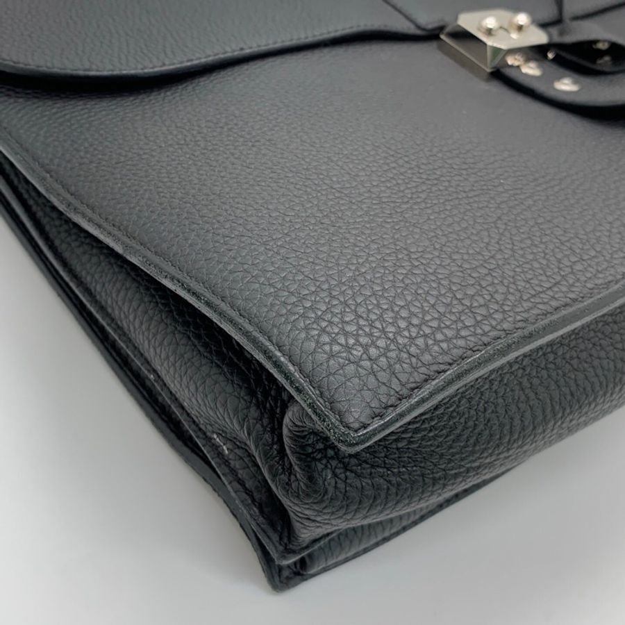 Hermes 愛馬仕 Sac à Dépêches 黑色手提公文包 框R Togo荔枝紋牛皮 鈀銀金屬鎖扣 尺寸約38*29cm經典款 皮質細膩 容量大 日常通勤 商務都很合適-18