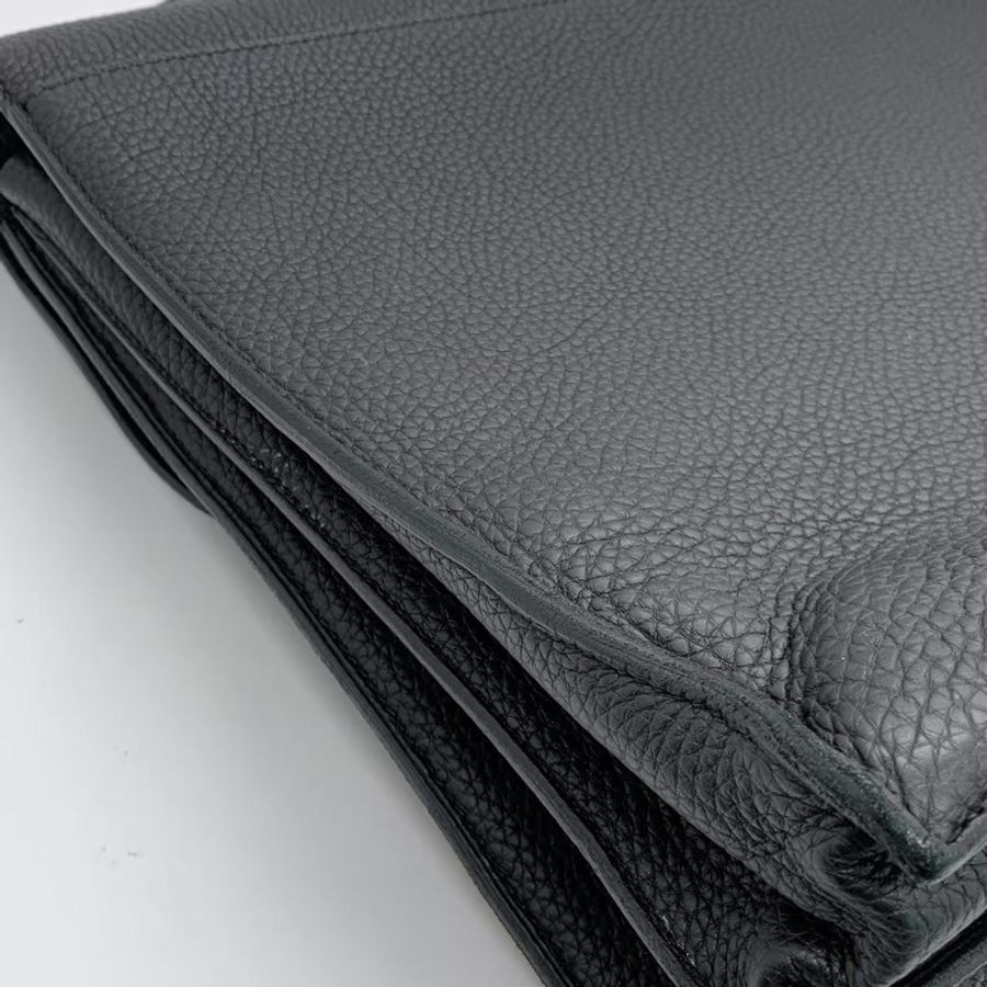 Hermes 愛馬仕 Sac à Dépêches 黑色手提公文包 框R Togo荔枝紋牛皮 鈀銀金屬鎖扣 尺寸約38*29cm經典款 皮質細膩 容量大 日常通勤 商務都很合適-10