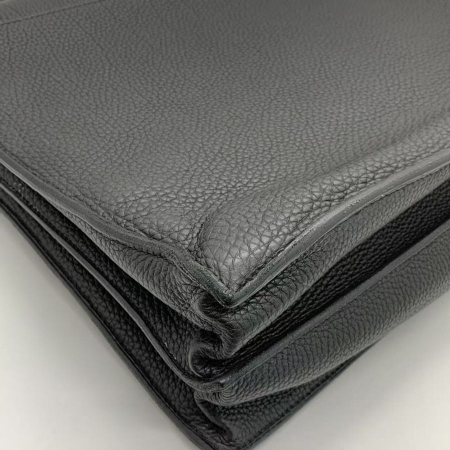 Hermes 愛馬仕 Sac à Dépêches 黑色手提公文包 框R Togo荔枝紋牛皮 鈀銀金屬鎖扣 尺寸約38*29cm經典款 皮質細膩 容量大 日常通勤 商務都很合適-11
