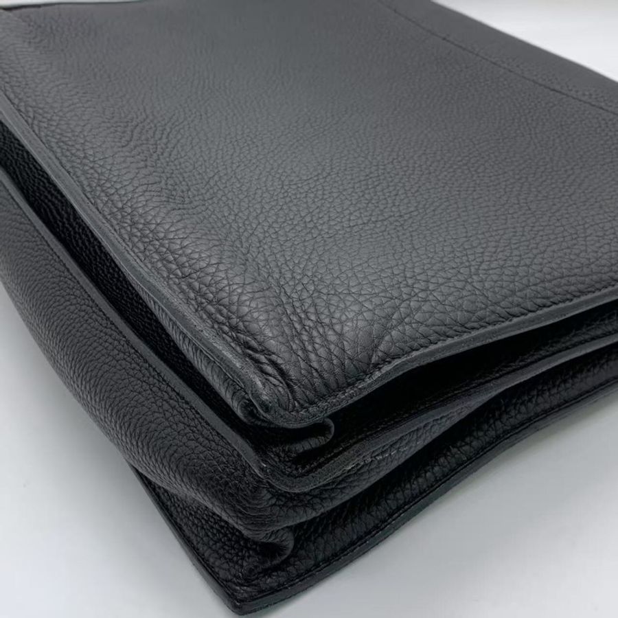 Hermes 愛馬仕 Sac à Dépêches 黑色手提公文包 框R Togo荔枝紋牛皮 鈀銀金屬鎖扣 尺寸約38*29cm經典款 皮質細膩 容量大 日常通勤 商務都很合適-12