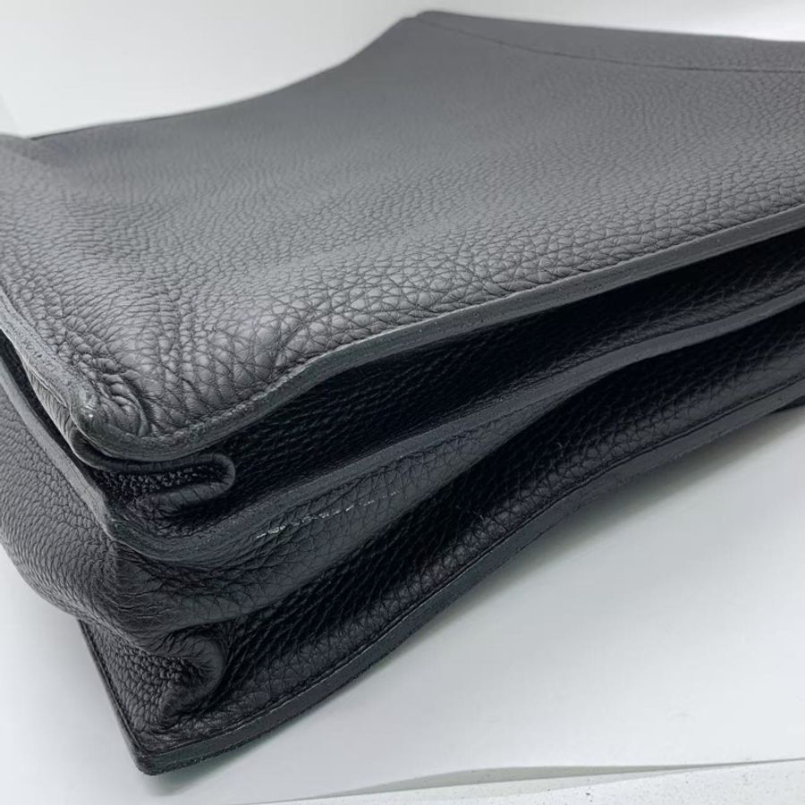 Hermes 愛馬仕 Sac à Dépêches 黑色手提公文包 框R Togo荔枝紋牛皮 鈀銀金屬鎖扣 尺寸約38*29cm經典款 皮質細膩 容量大 日常通勤 商務都很合適-13