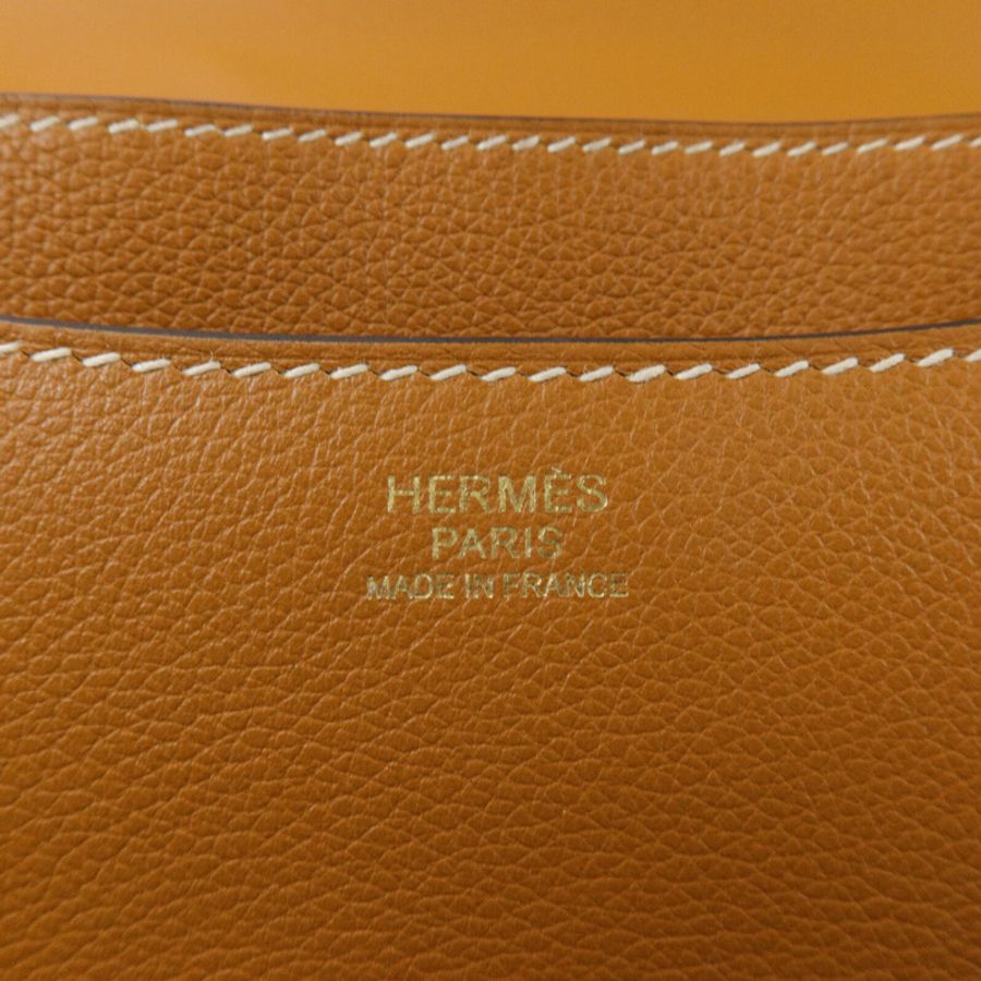 HERMES Evercolor皮革Constance 24肩背袋Gold-5