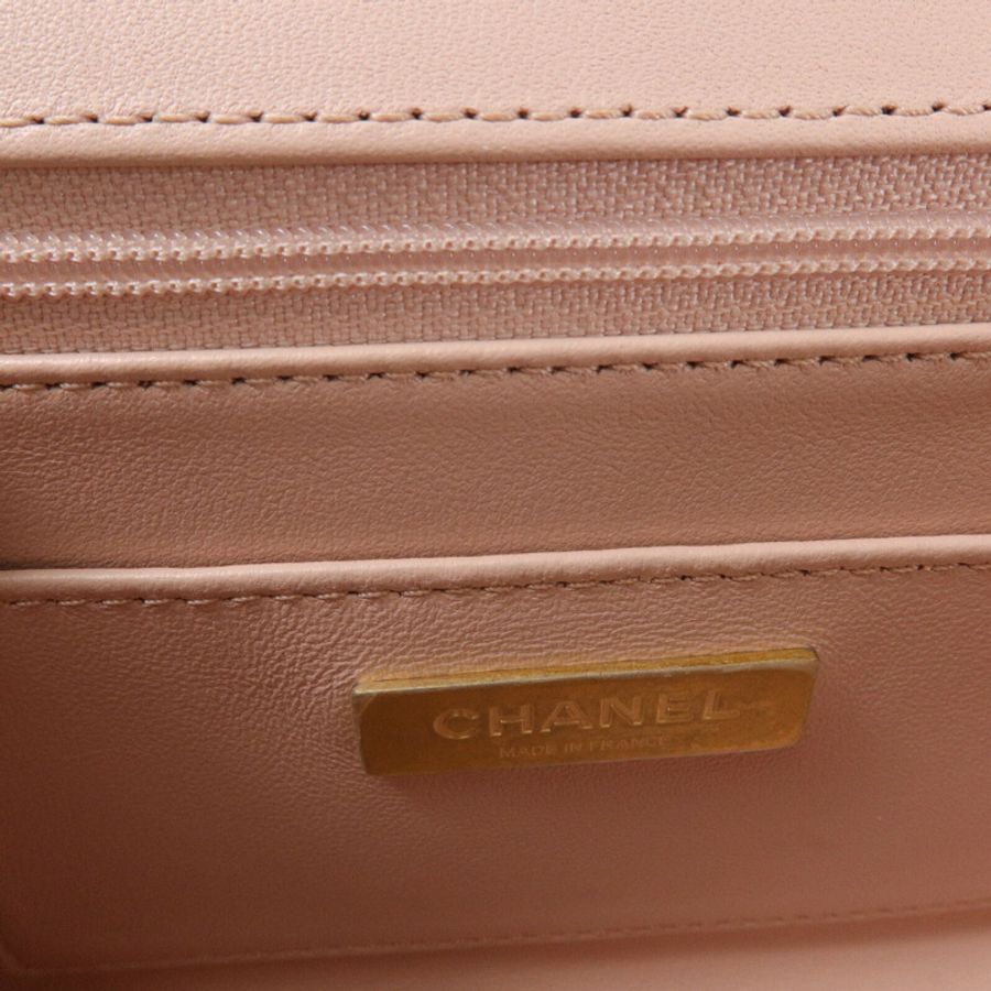 CHANEL 羊皮皮革Crush Top Handle鏈帶手挽肩背兩用袋-5