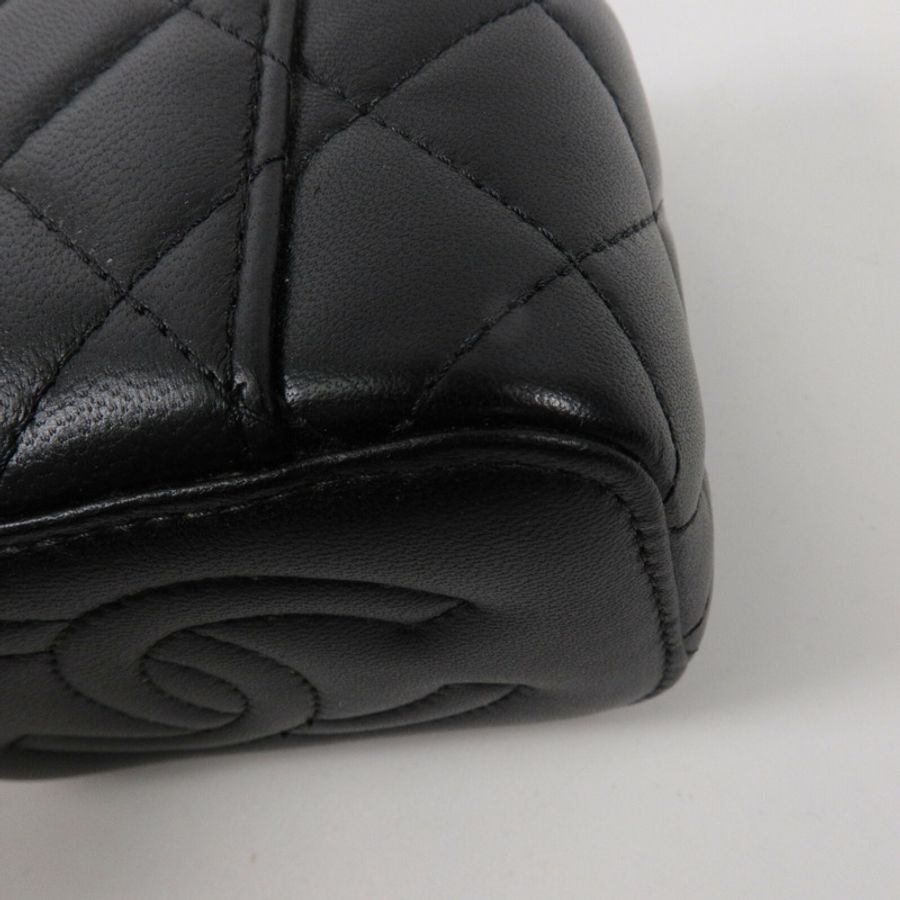 CHANEL 羊皮皮革Mini Vanity Case With Gold Ball鏈帶肩背袋-14