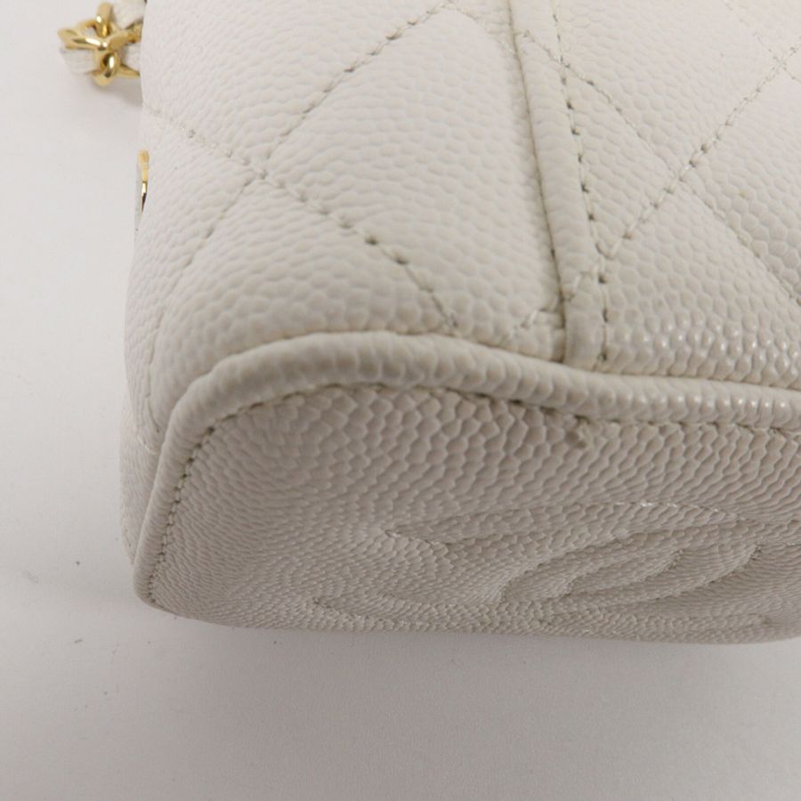 CHANEL 牛皮皮革Mini Vanity Case鏈帶肩背袋-10